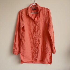 Tommy Bahama orange Long Sleeve 💯 lined shirt